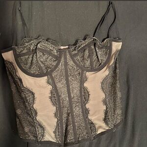 Urban Outfitters Black Lace Bustier Top